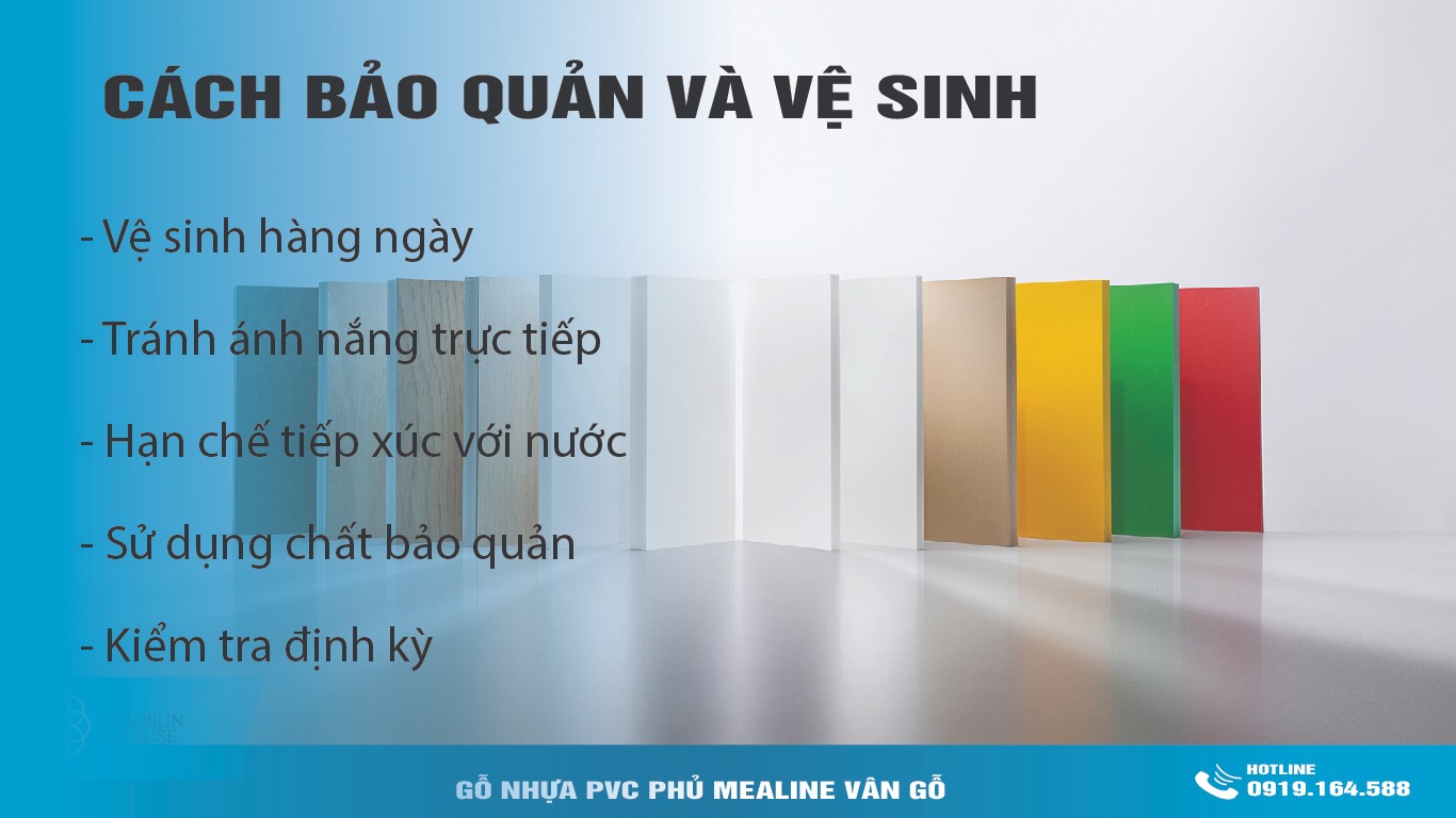 Bảo quản Gỗ Nhựa PVC phủ Melamine Vân Gỗ