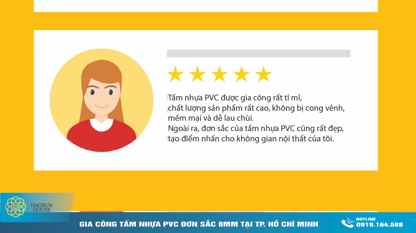 Đánh giá Tấm nhựa PVC đơn sắc 8mm haosunhouse