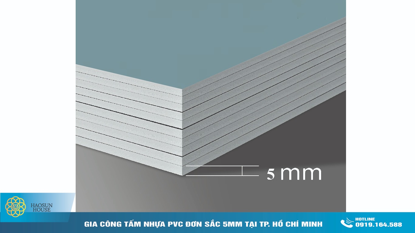 Gia công tấm nhựa pvc đơn sắc 5mm haosunhouse