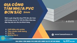 Gia công tấm nhựa pvc đơn sắc 5mm haosunhouse