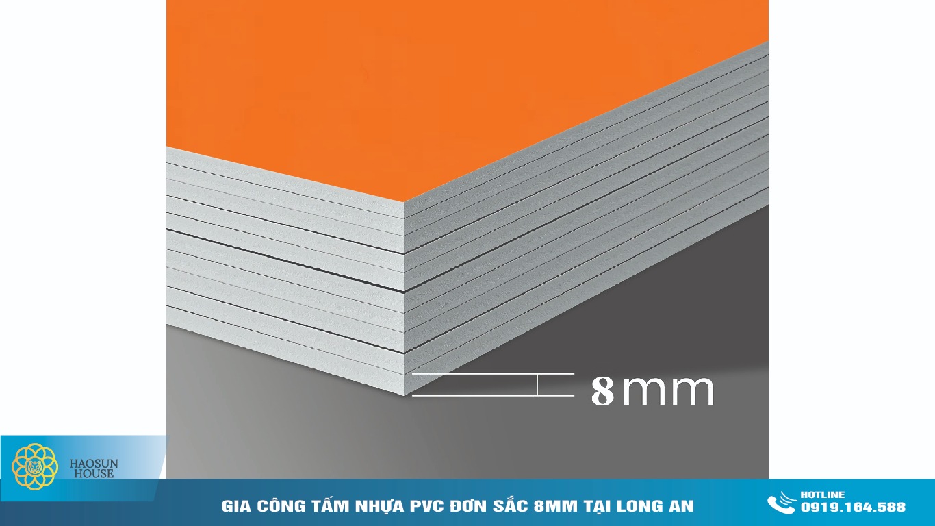 Gia công tấm nhựa pvc đơn sắc 8mm