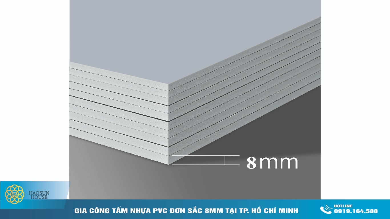 Gia công Tấm nhựa PVC đơn sắc 8mm haosunhouse