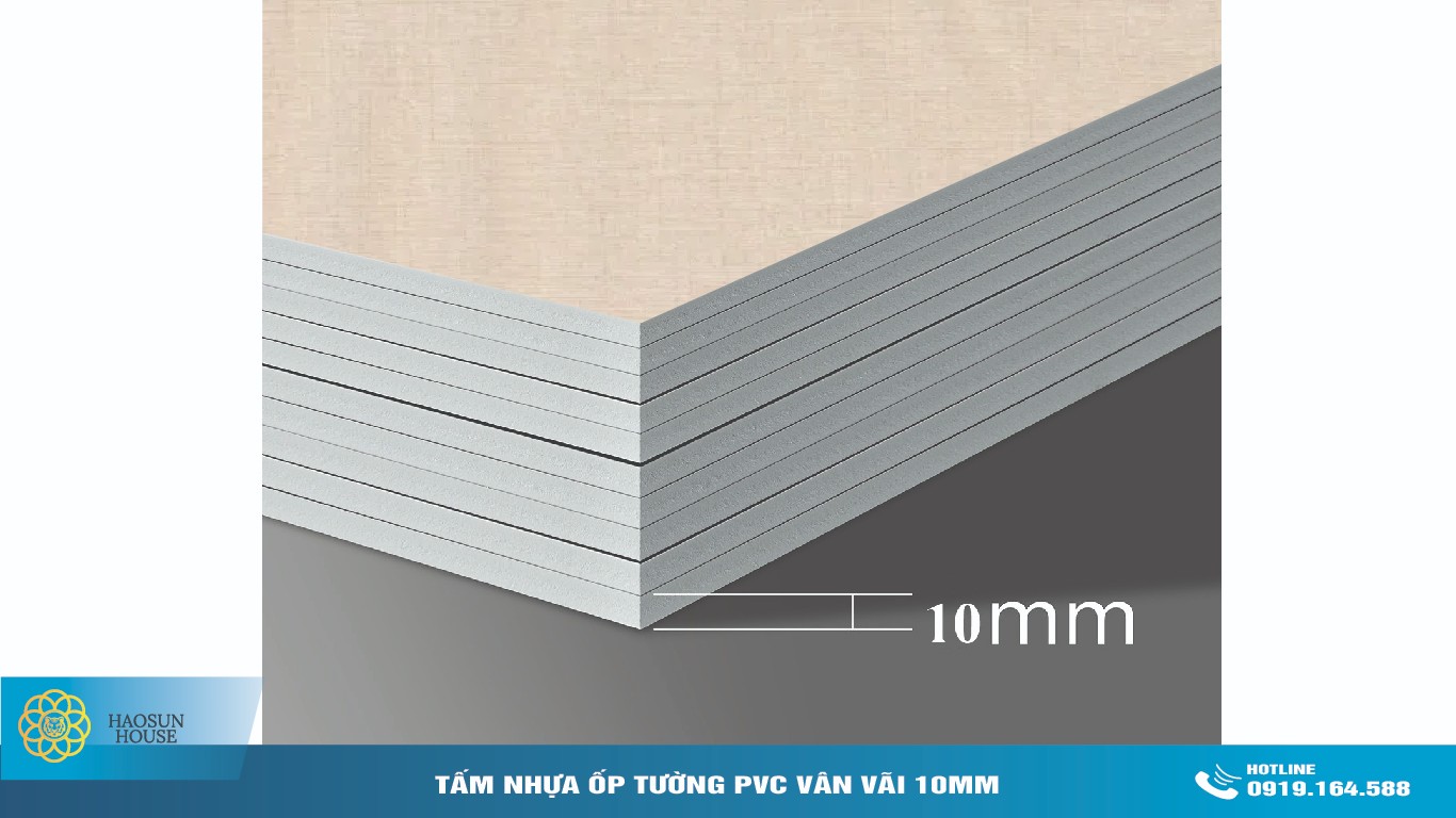 Tấm Nhựa ốp tường pvc vân vải 10mm haosunhouse
