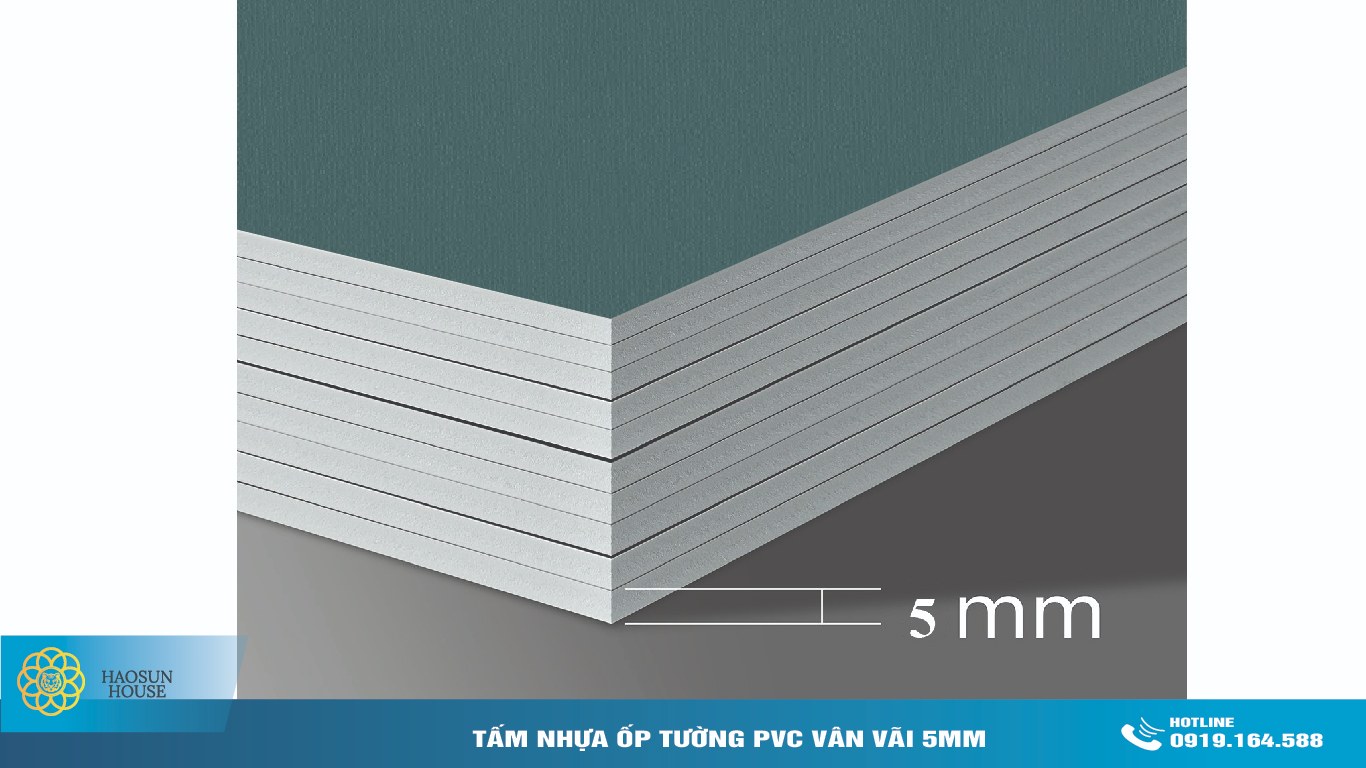 Tấm Nhựa ốp tường pvc vân vải 5mm haosunhouse