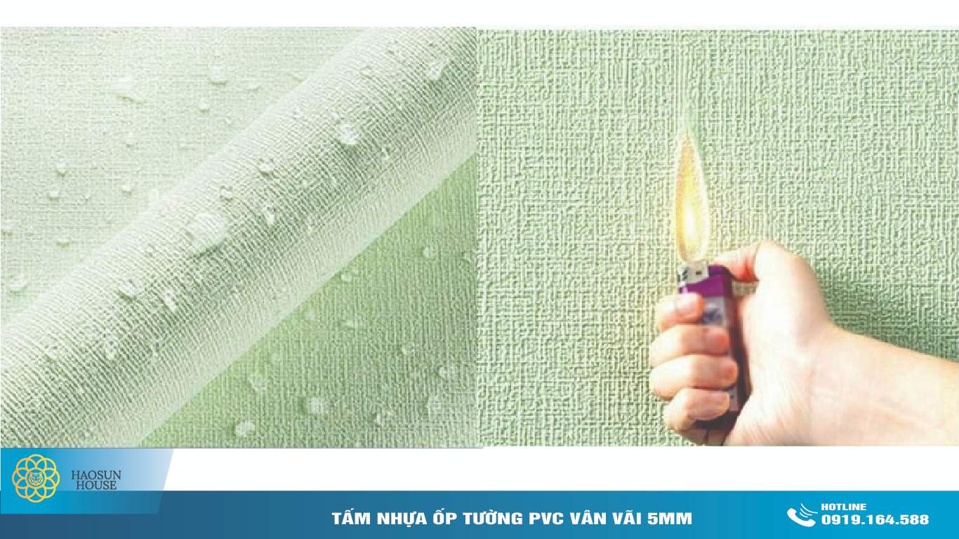 Tấm Nhựa ốp tường pvc vân vải 5mm haosunhouse