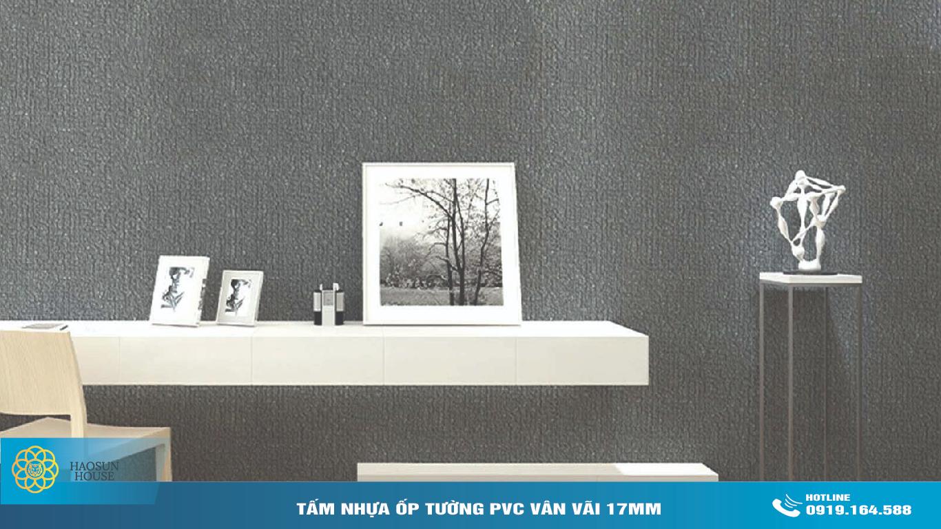 ứng dụng tấm Nhựa ốp tường pvc vân vải 17mm