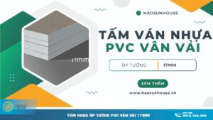tấm Nhựa ốp tường pvc vân vải 17mm