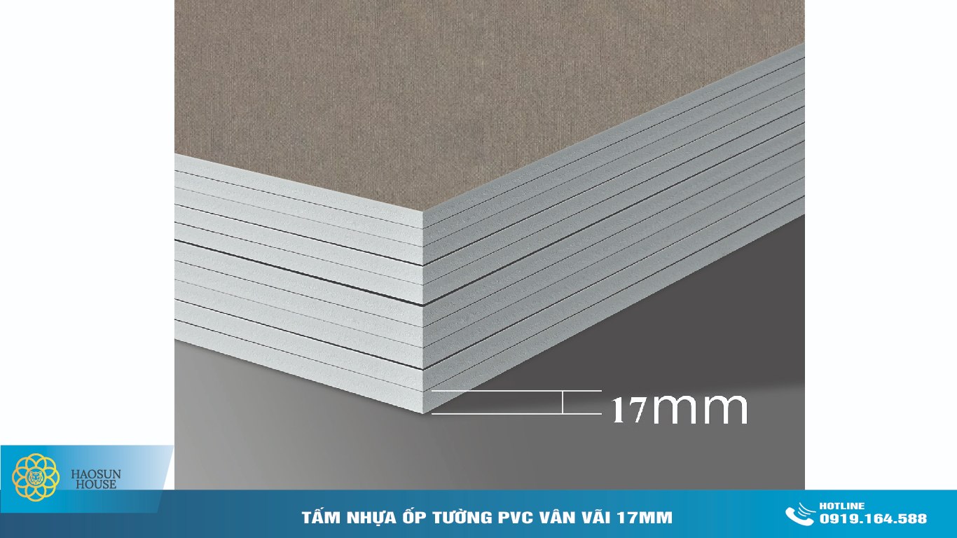 tấm Nhựa ốp tường pvc vân vải 17mm