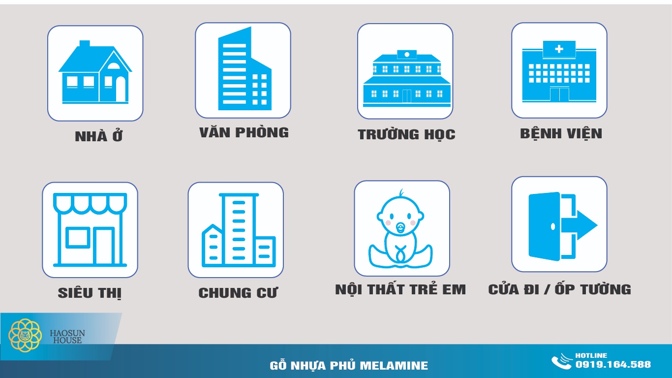 Ứng dụng Gỗ Nhựa Phủ Melamine