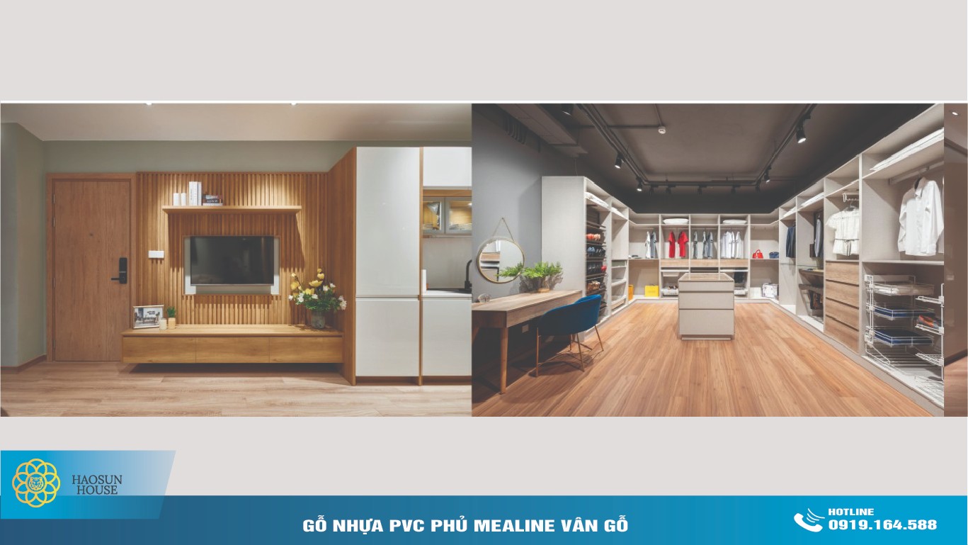 Ứng dụng Gỗ Nhựa PVC phủ Melamine Vân Gỗ