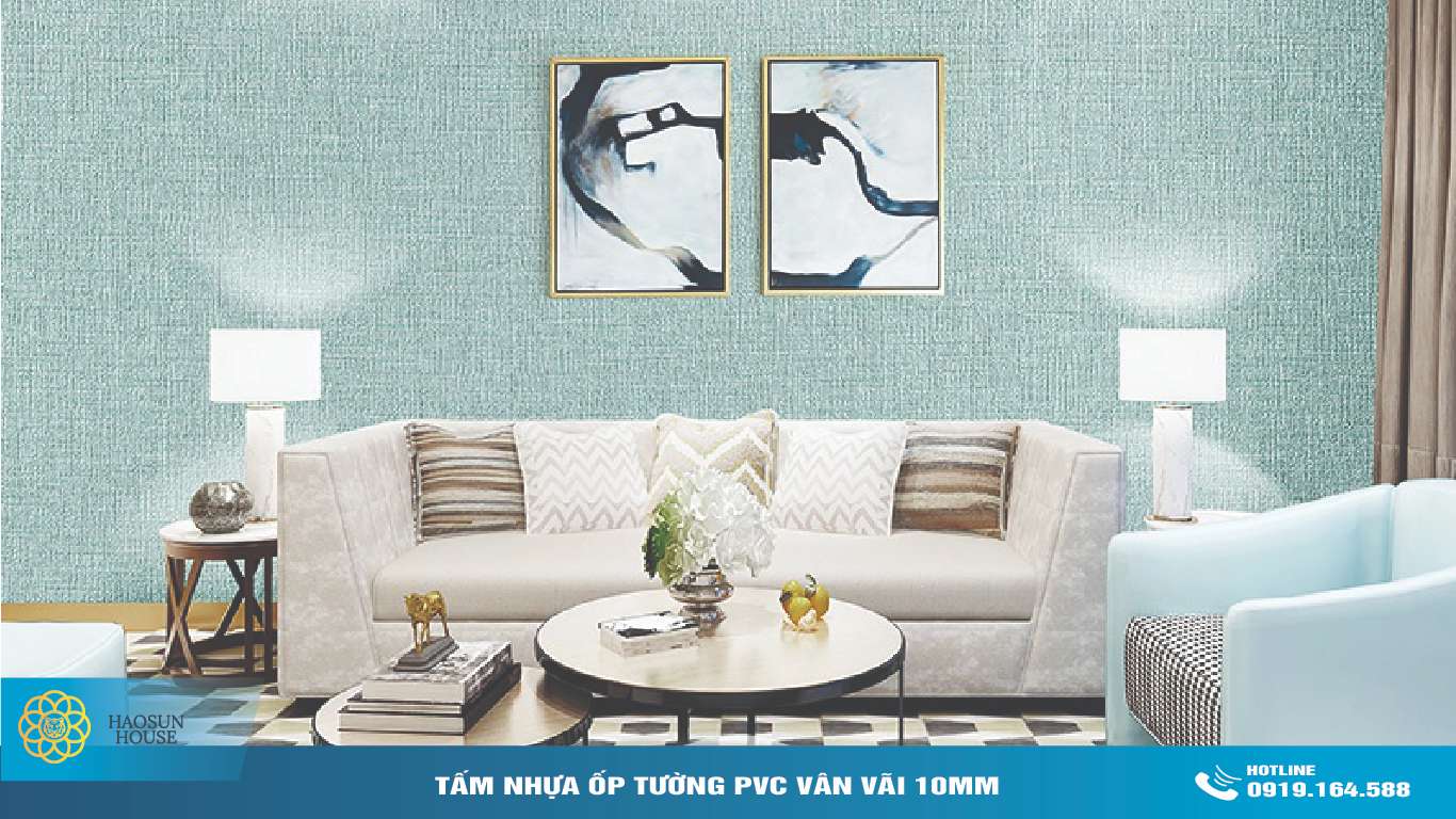 Ứng dụng tấm nhựa ốp tường pvc vân vải 10mm