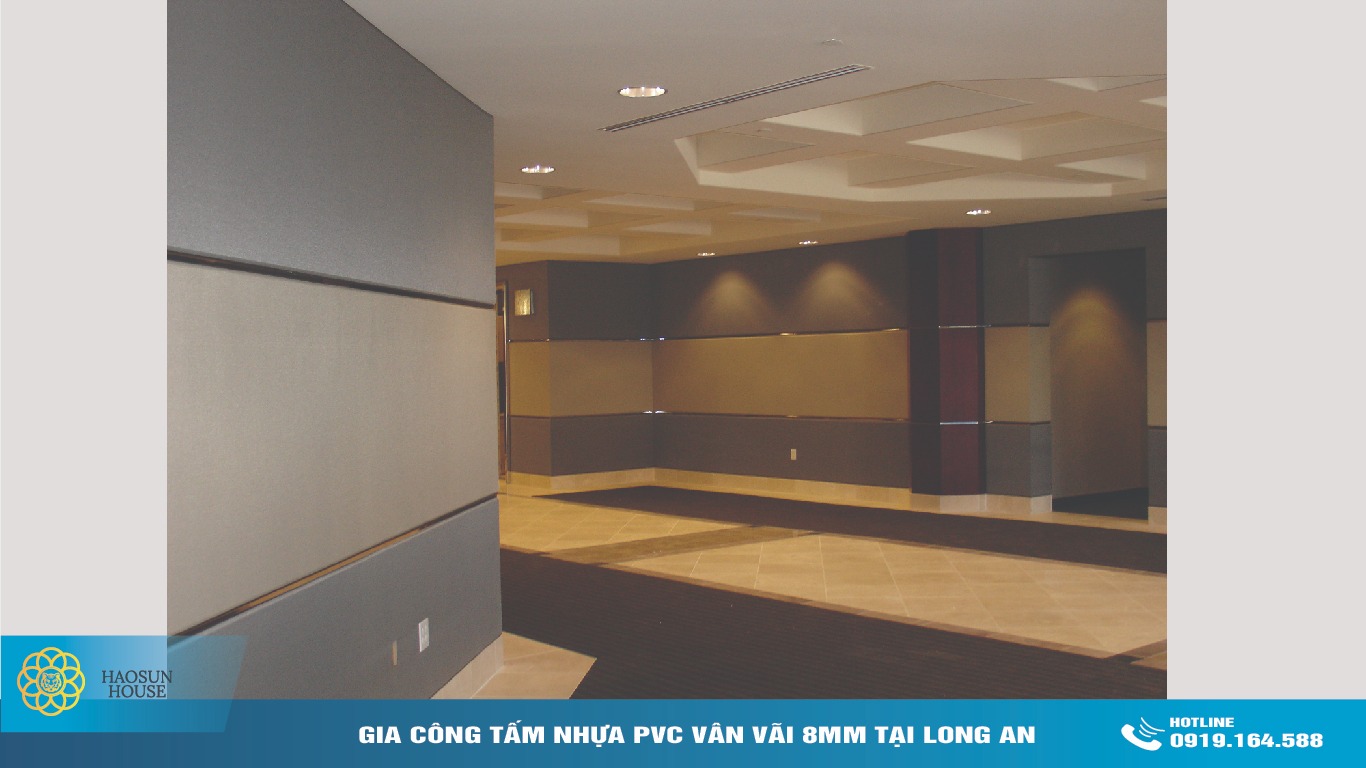 ứng dụng tấm nhựa pvc giả vải 8mm haosunhouse