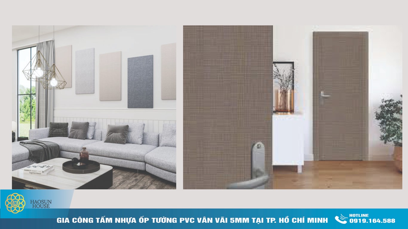 Ứng dụng Tấm Nhựa PVC melamine Vân vải haosunhouse