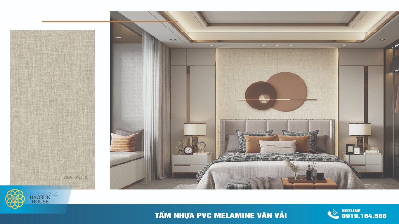 Ứng dụng Tấm Nhựa PVC melamine Vân vải haosunhouse