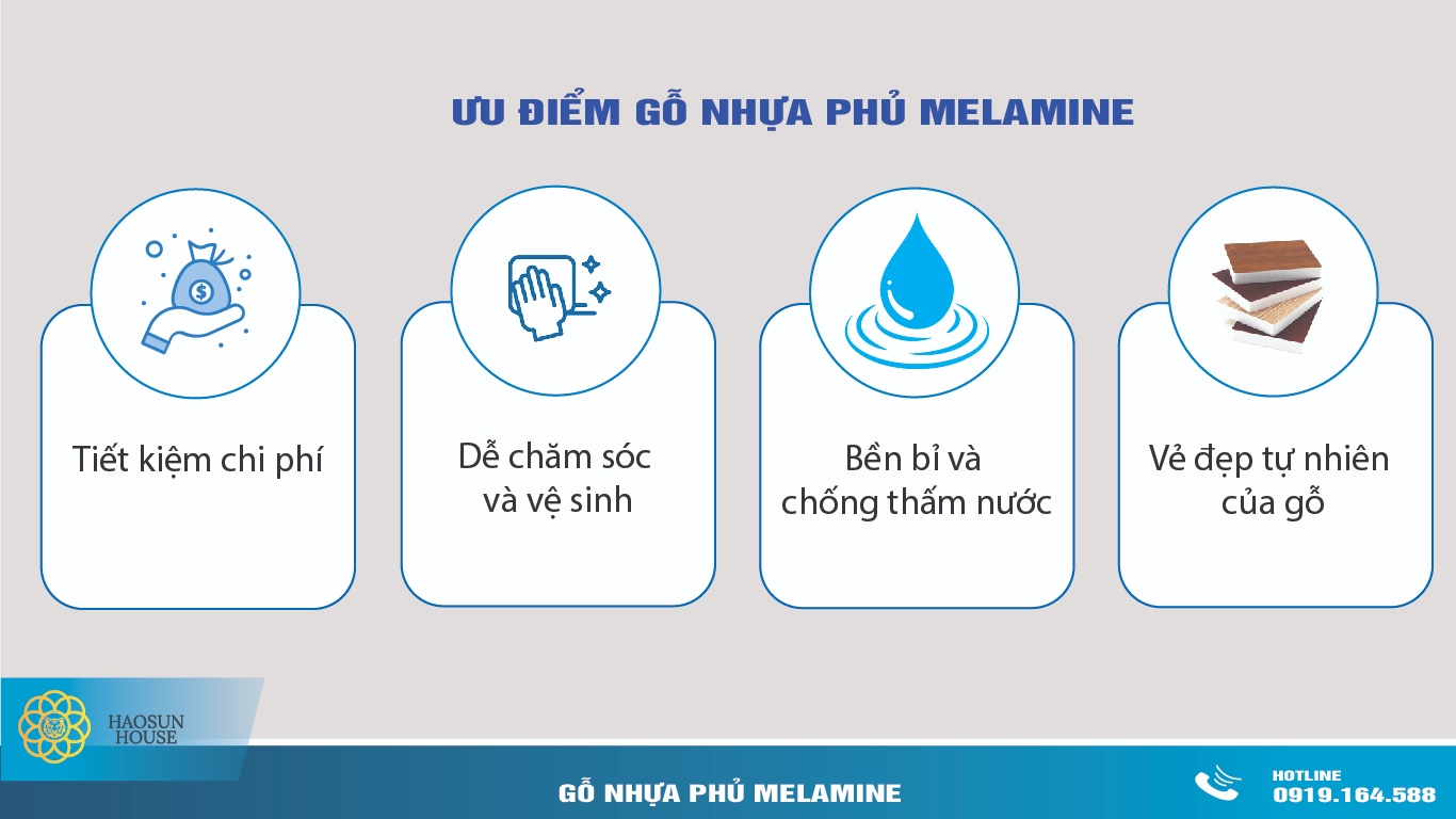 Ưu điểm Gỗ Nhựa Phủ Melamine