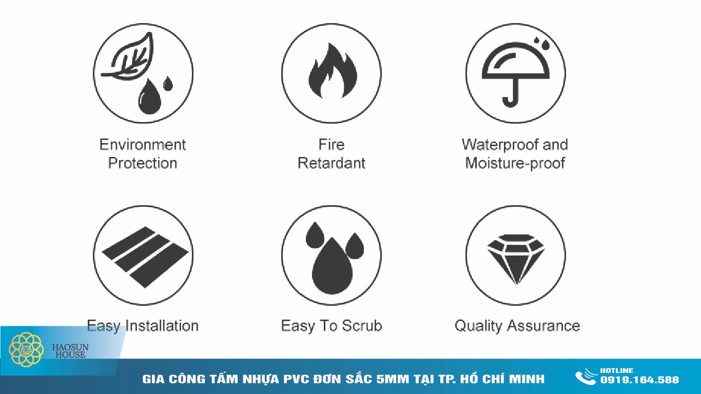 Ưu điểm Tấm Nhựa PVC đơn sắc haosunhouse