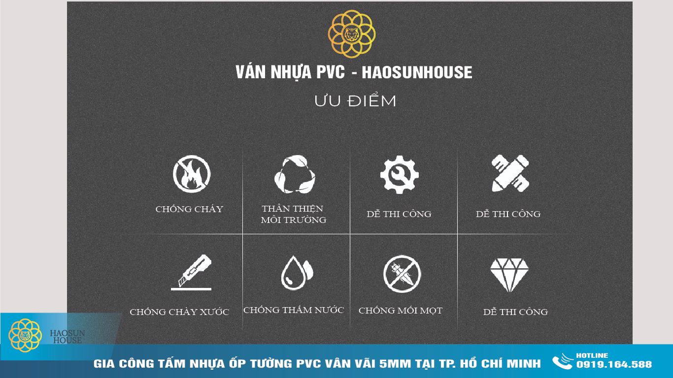 Ưu điểm tấm nhựa pvc haosunhouse