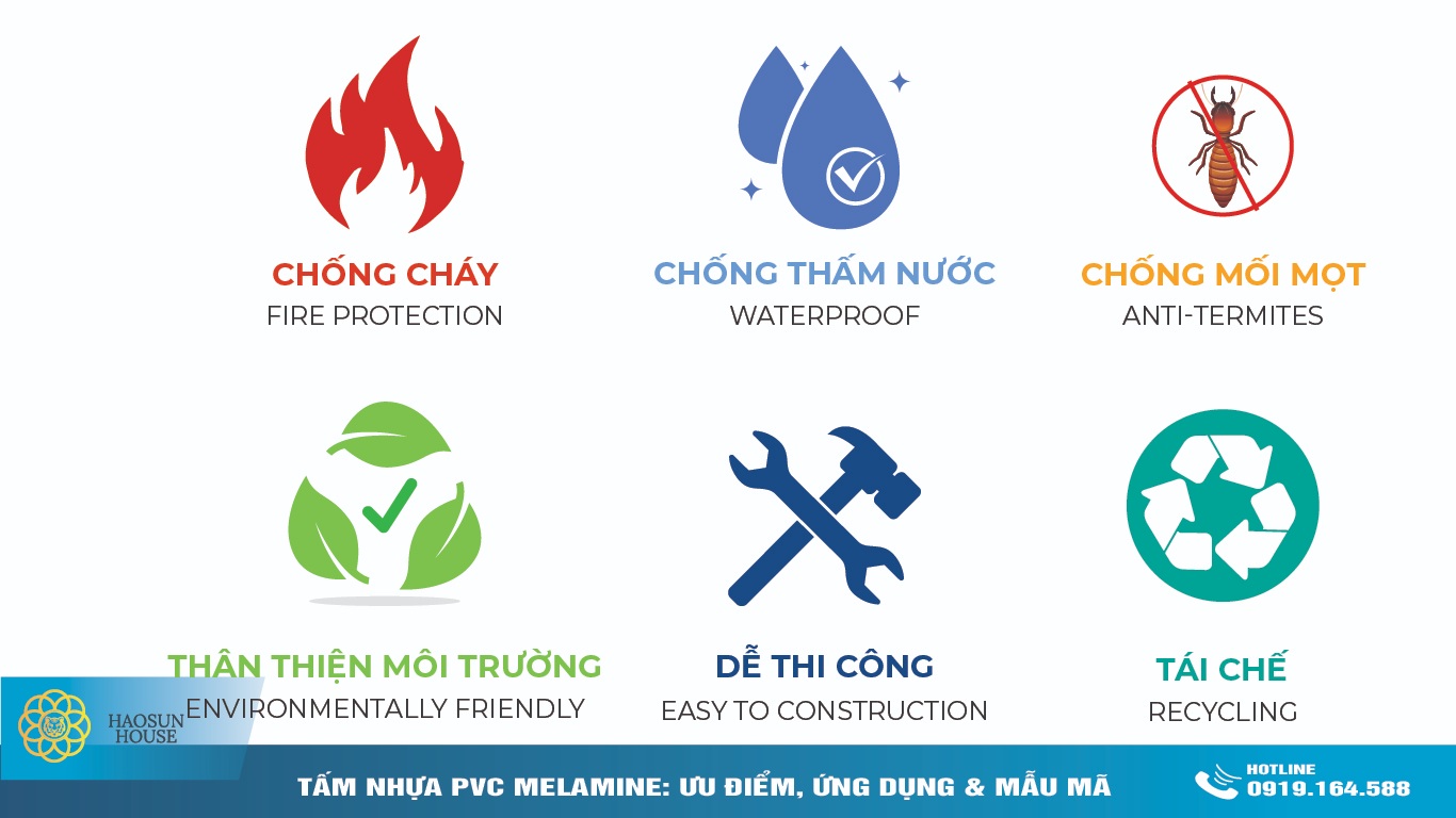 Ưu điểm tấm nhựa pvc Melamine Haosunhouse