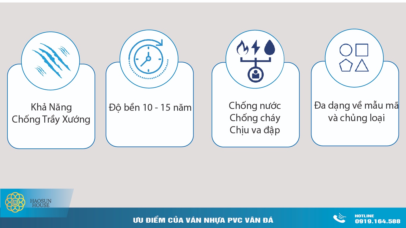 Ưu điểm Ván Nhựa PVC Vân Đá Nhà Máy Haosunhouse