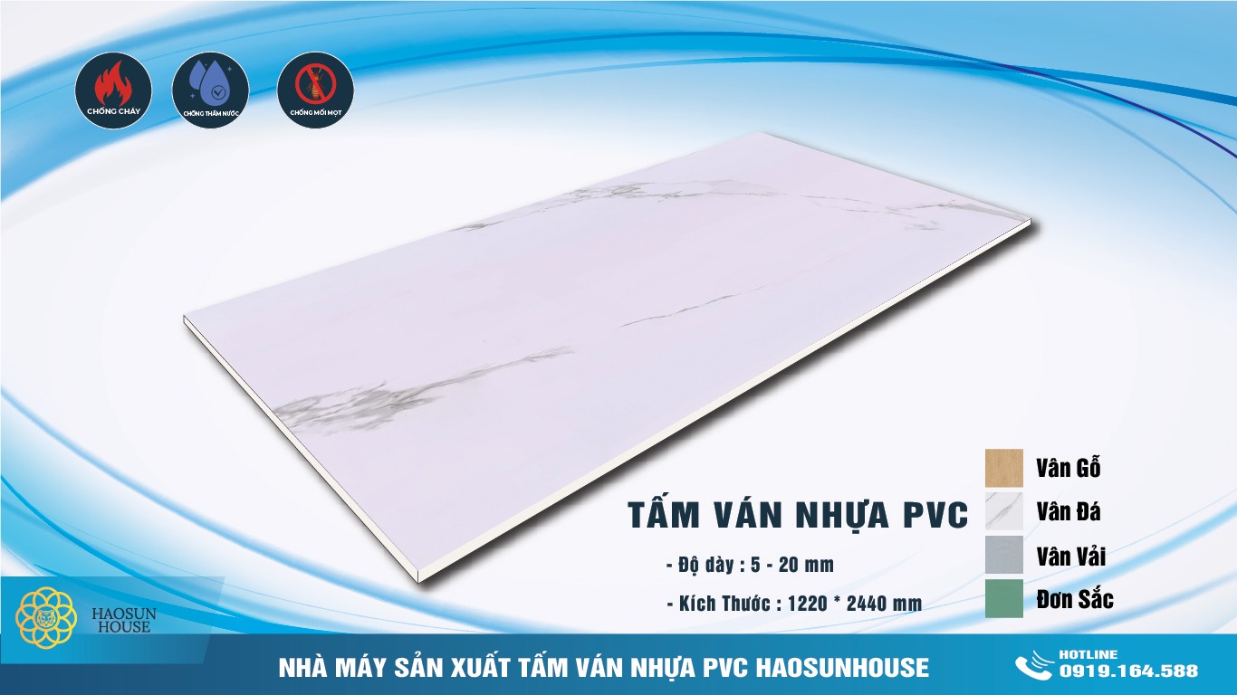 Ván Nhựa PVC Vân Đá Nhà Máy Haosunhouse