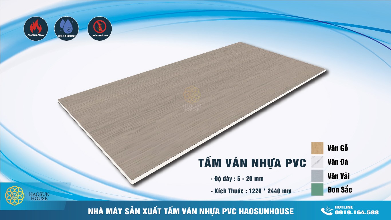 Tấm Nhựa ốp tường pvc vân gỗ haosunhouse