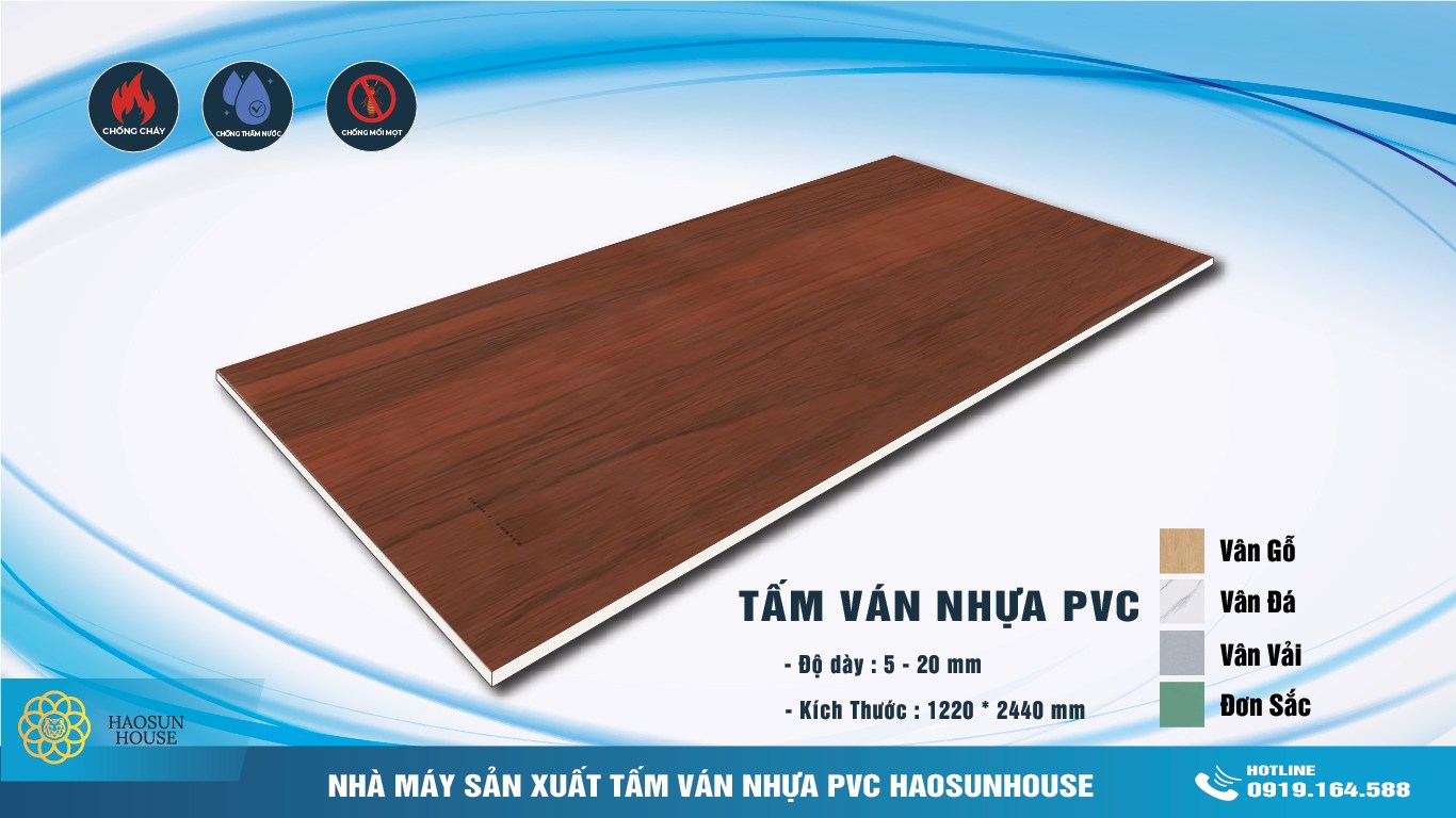 Tấm Nhựa ốp tường pvc vân gỗ haosunhouse