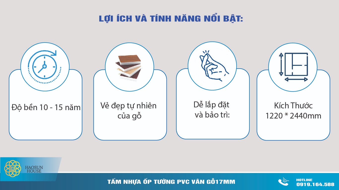 Lợi ích tấm nhựa ốp tường pvc vân gỗ