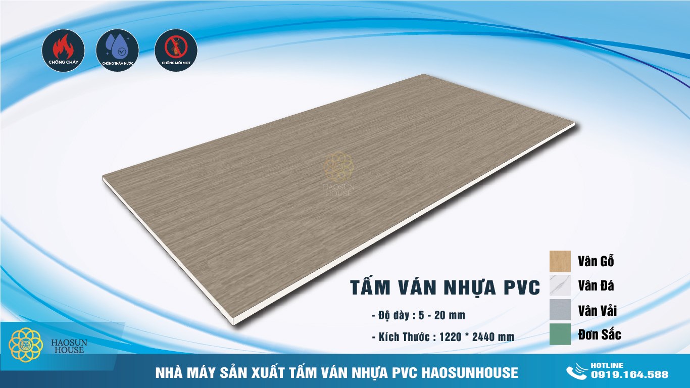 Mẫu mã tấm nhựa ốp tường pvc vân gỗ 10mm