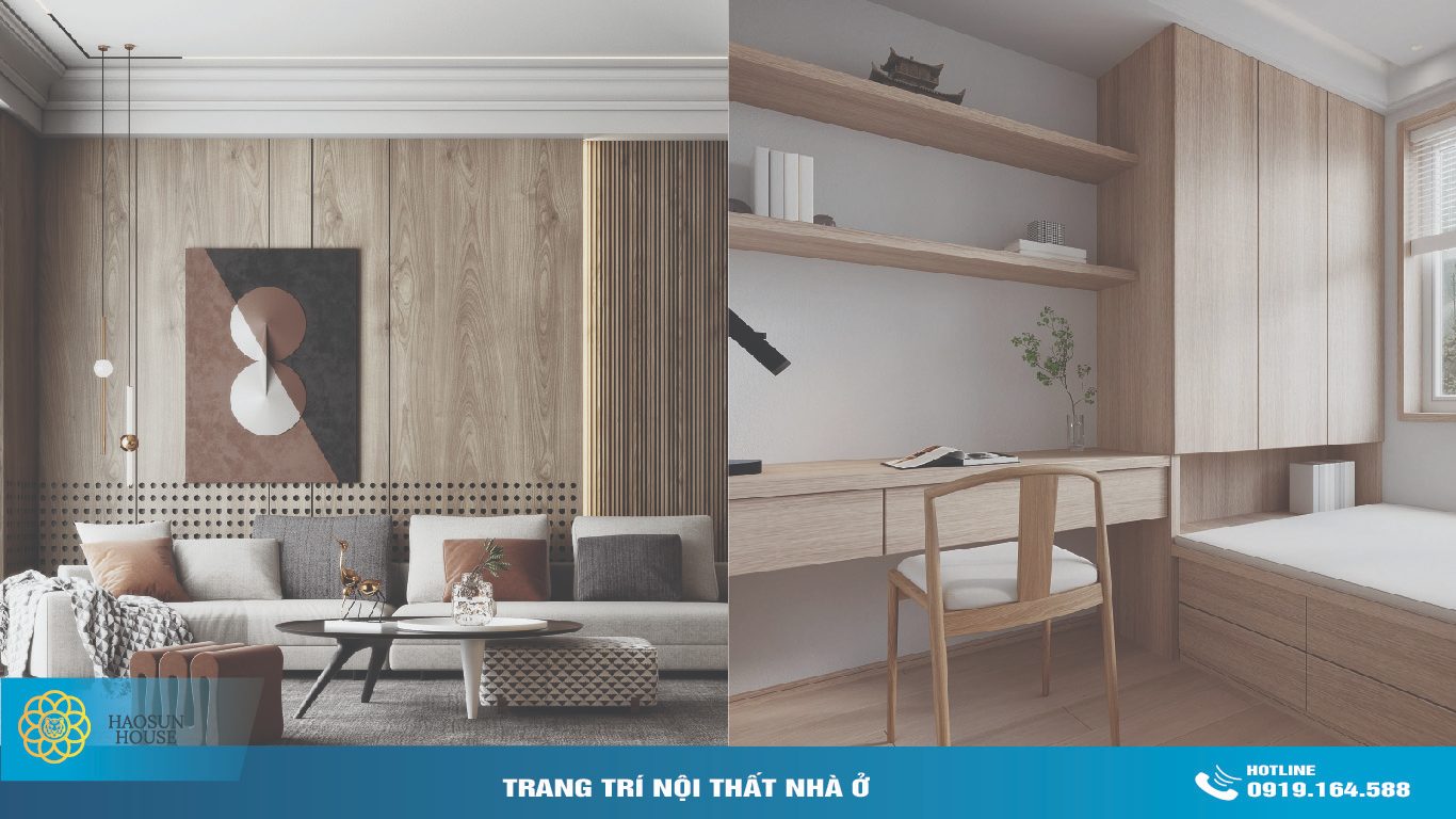 phòng khách vs phòng ngủ tấm nhựa ốp tường pvc vân gỗ