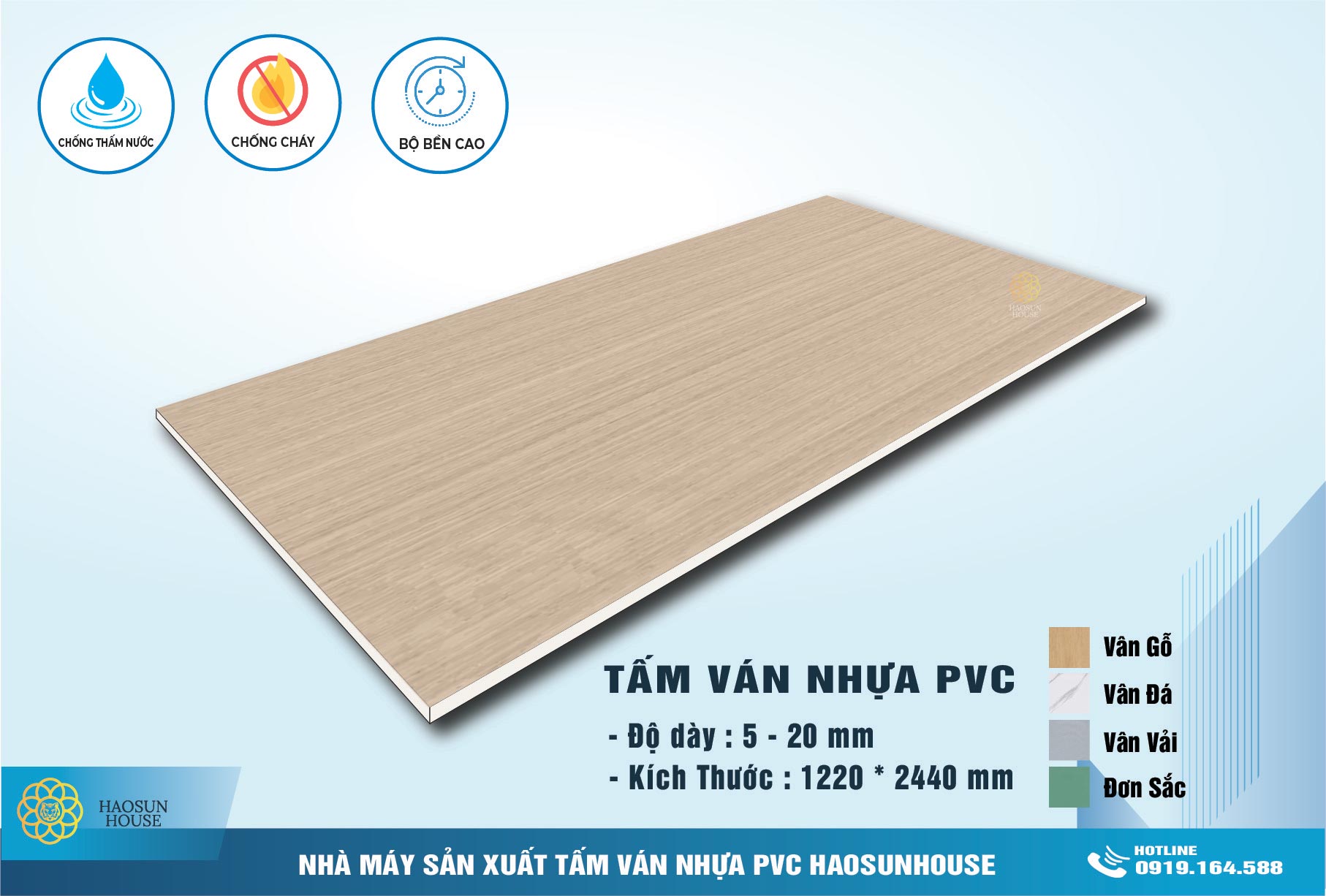 Tấm Nhựa ốp tường giả gỗ haosunhouse