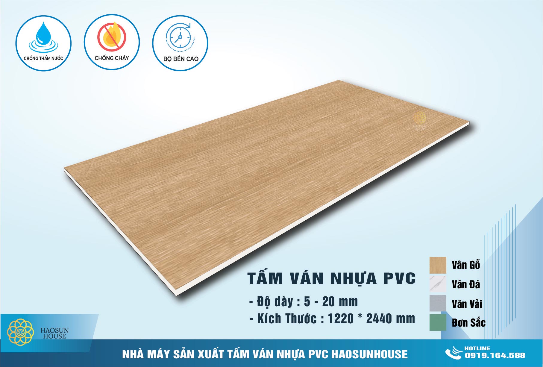 Tấm Nhựa ốp tường giả gỗ haosunhouse