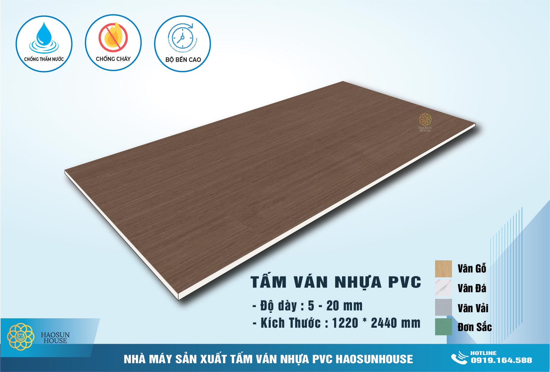 Tấm Nhựa ốp tường giả gỗ haosunhouse