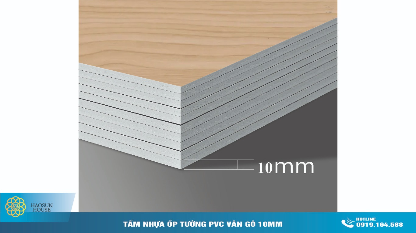 tấm nhựa ốp tường pvc vân gỗ 10mm haosunhouse