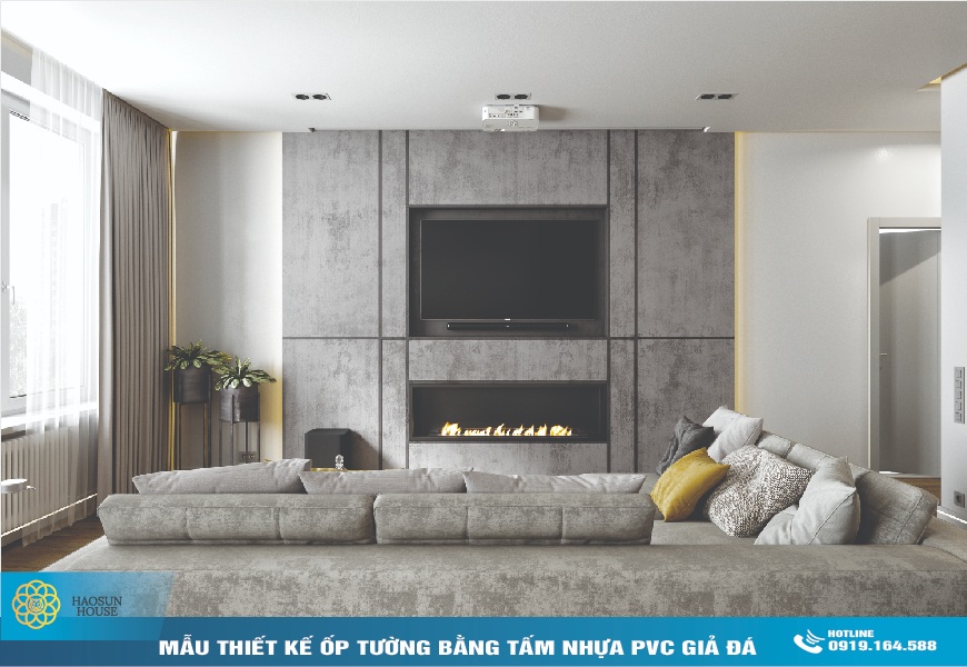Tấm Nhựa PVC giả đá ốp tường haosunhouse