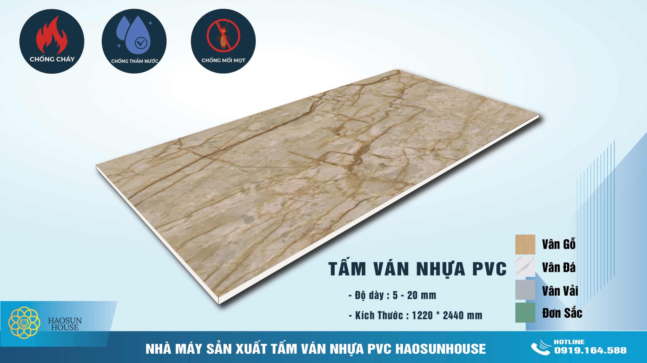 Tấm Nhựa PVC Vân Đá Cẩm Thạch Emperador