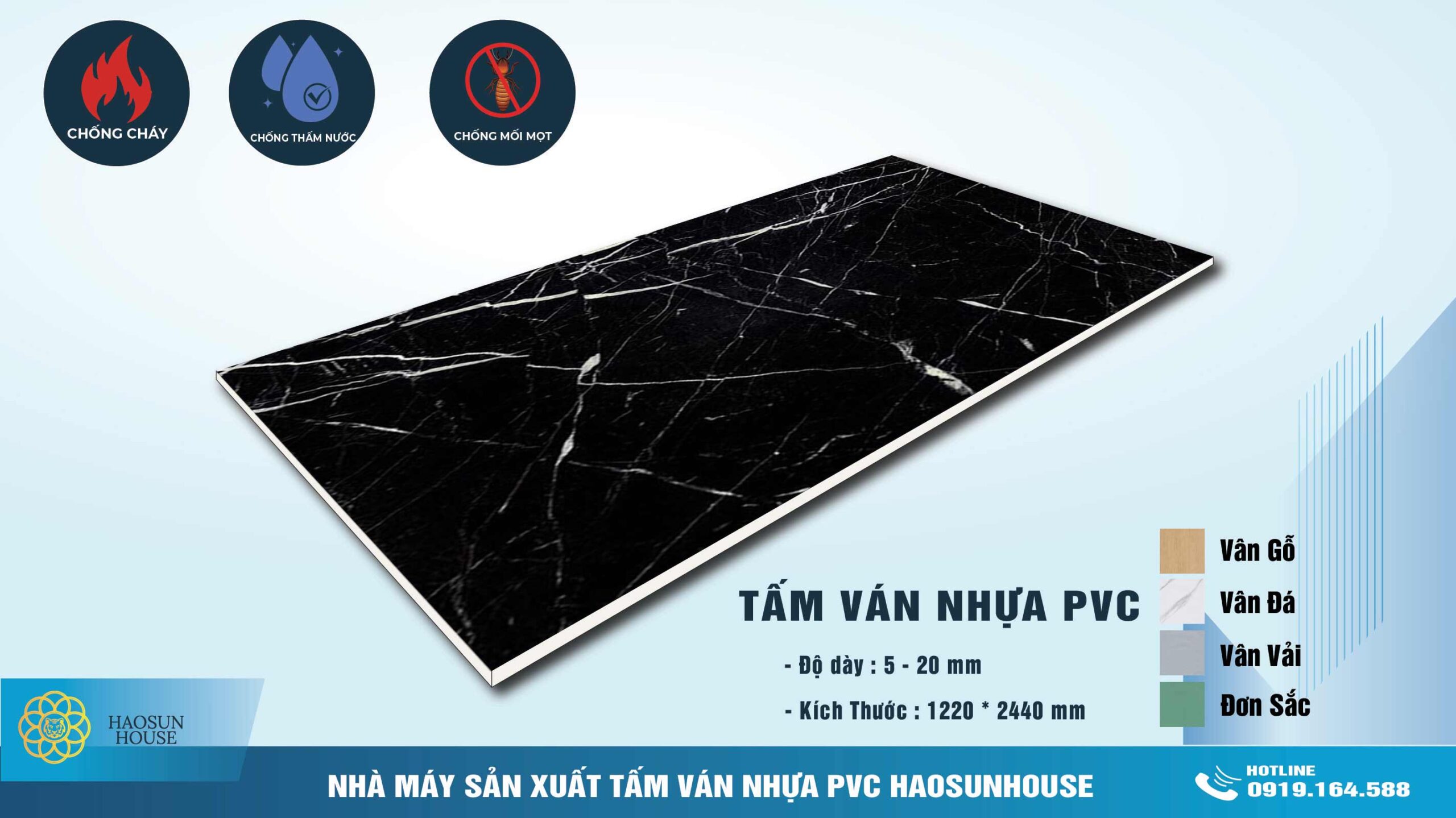 Tấm Nhựa PVC Vân Đá Cẩm Thạch Nero Marquina