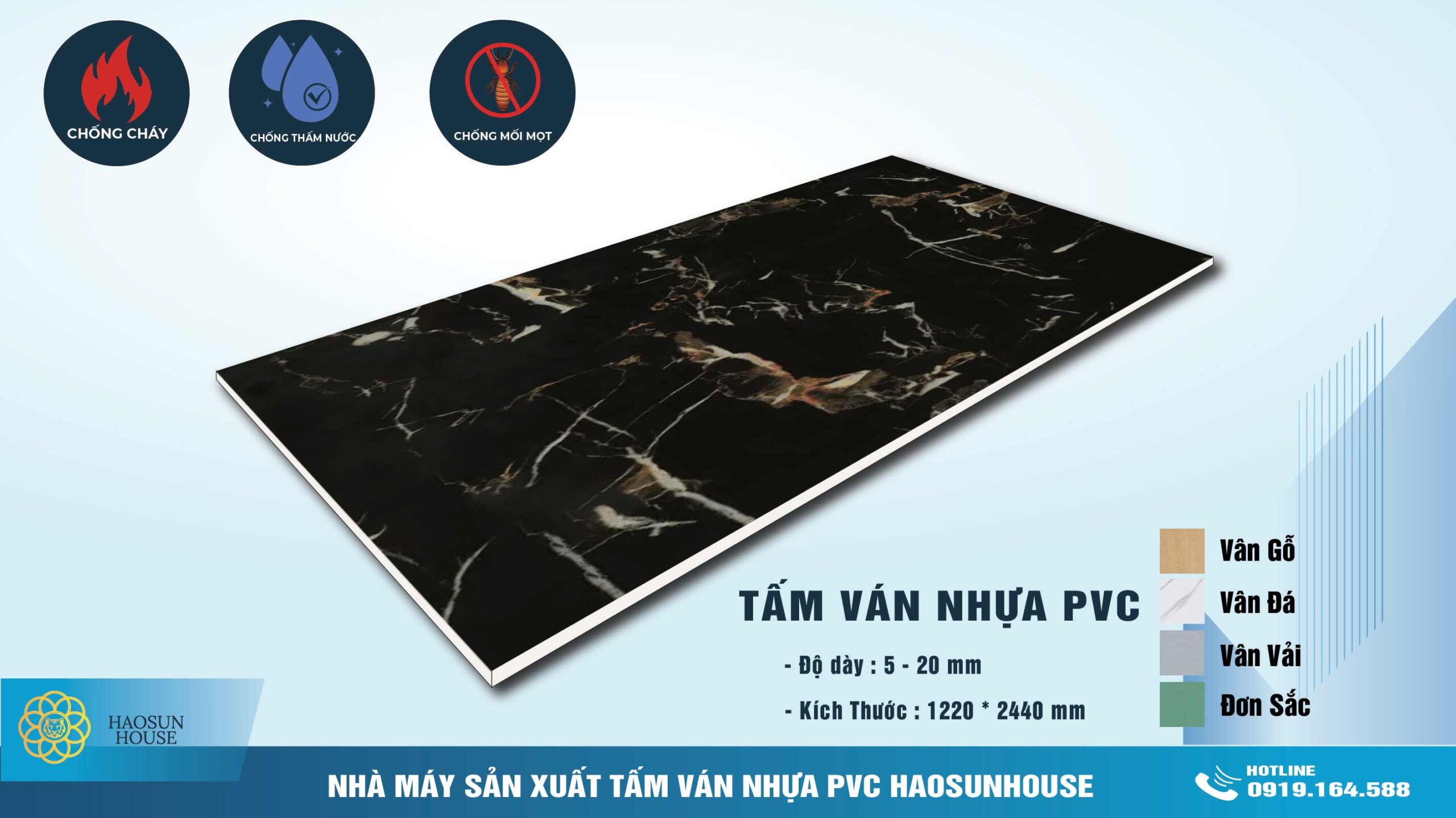 Tấm Nhựa PVC Vân Đá Cẩm Thạch Portoro