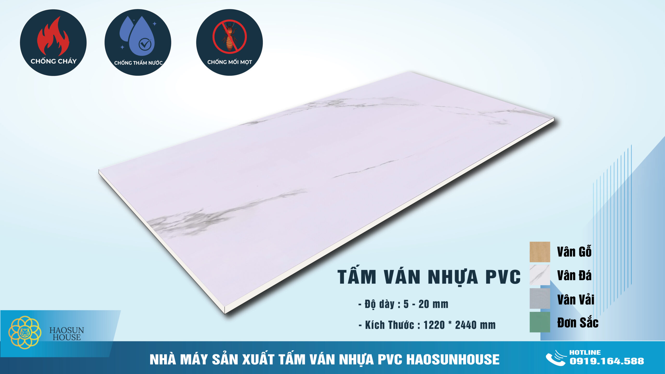 Tấm Nhựa PVC Vân Đá Cẩm Thạch Vân Mây