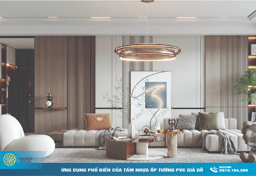 Ứng dụng tấm nhựa ốp tường pvc gia gỗ