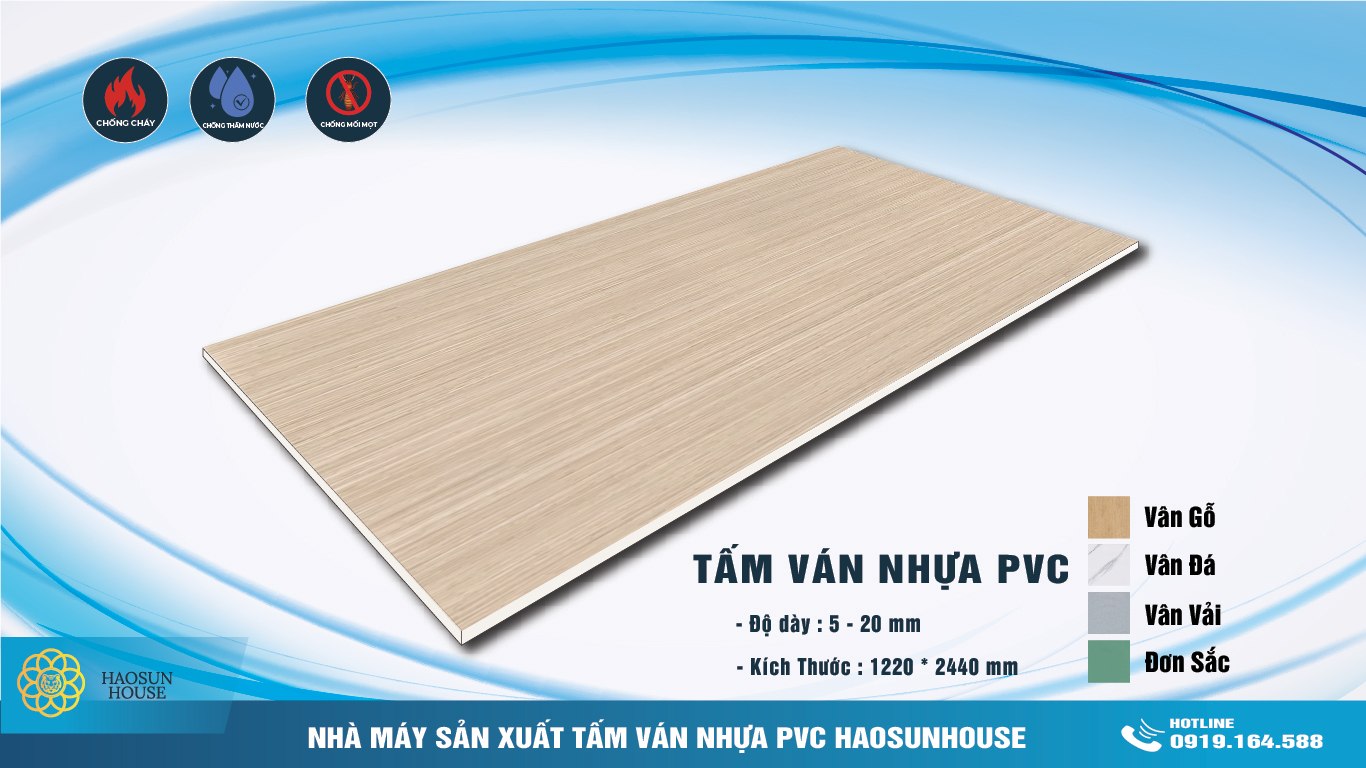 Ván Nhựa PVC giả gỗ nhà máy sản xuất haosunhouse