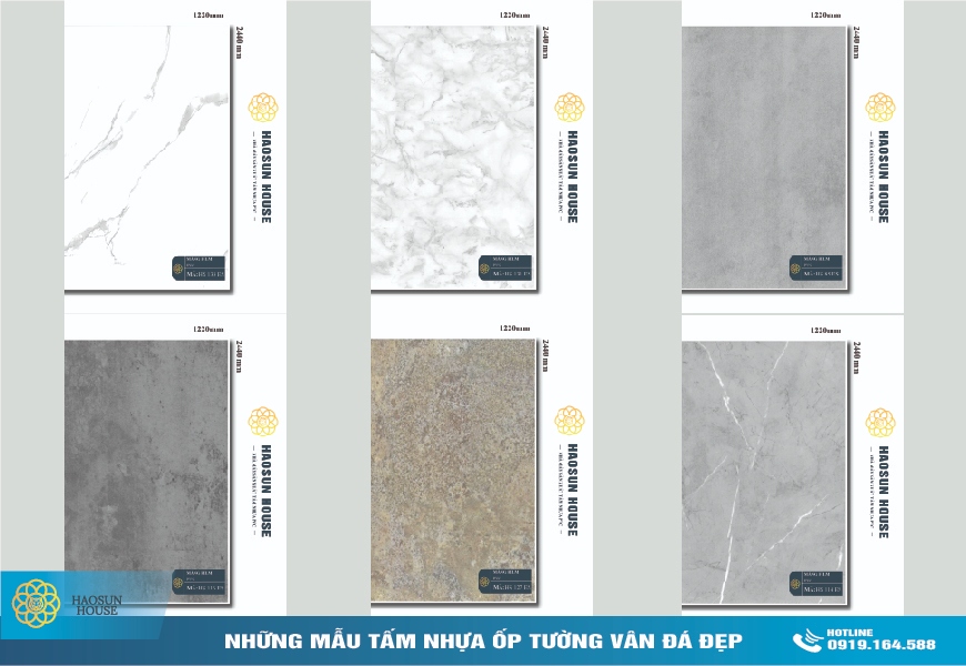 Tấm Nhựa ốp tường vân đá haosunhouse