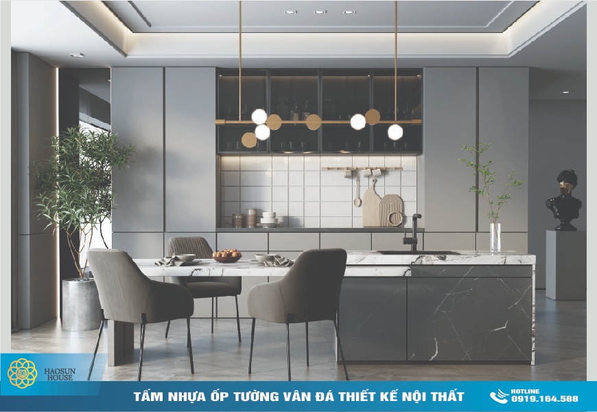 Tấm Nhựa ốp tường vân đá haosunhouse