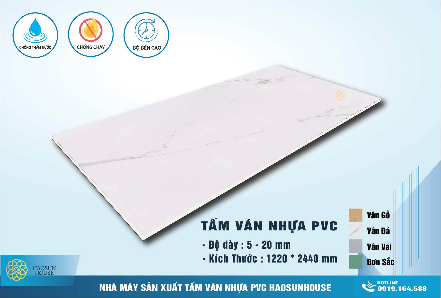 Tấm Nhựa PVC vân Đá Haosunhouse