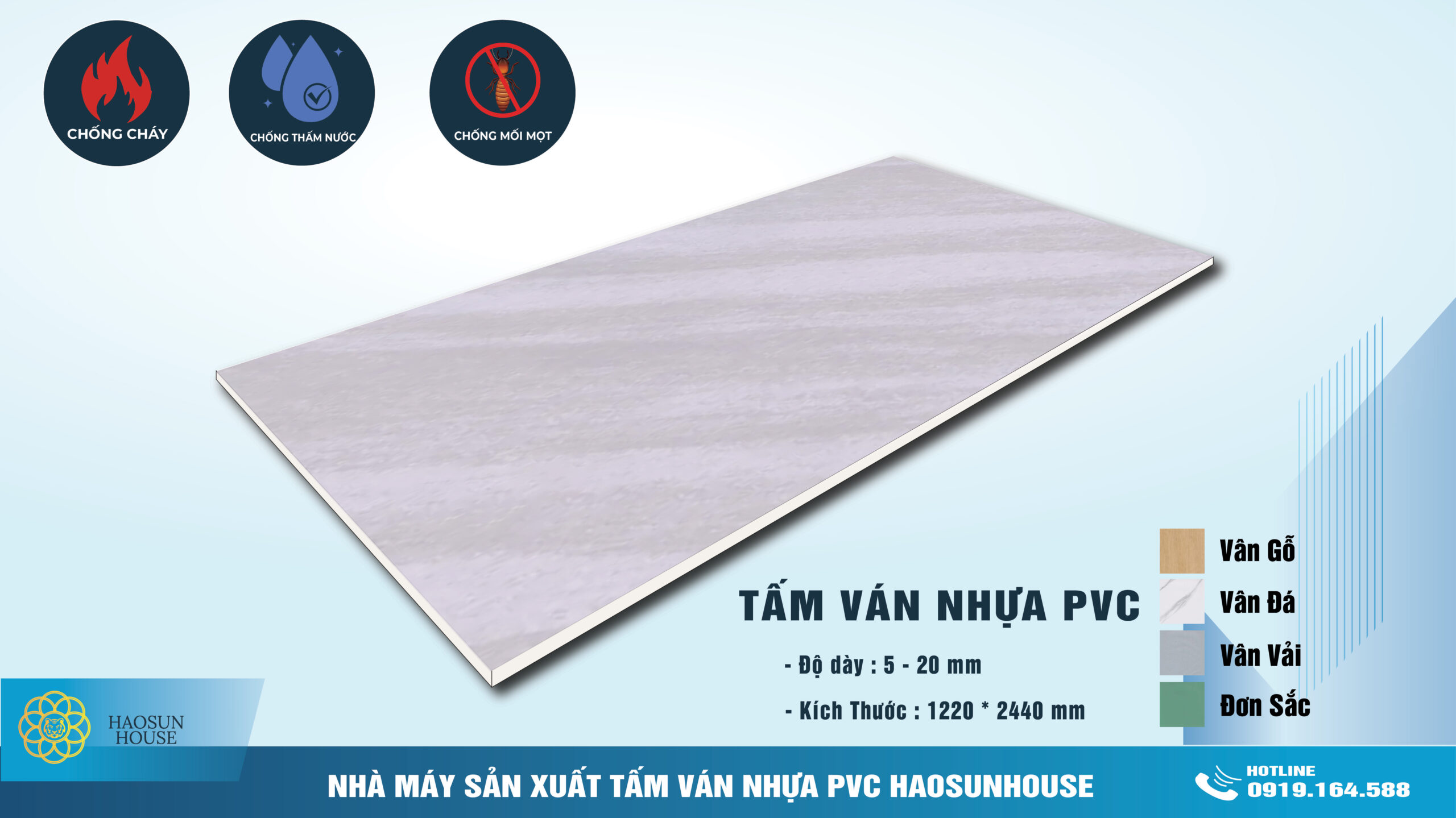 tấm nhựa pvc vân đá haosunhouse