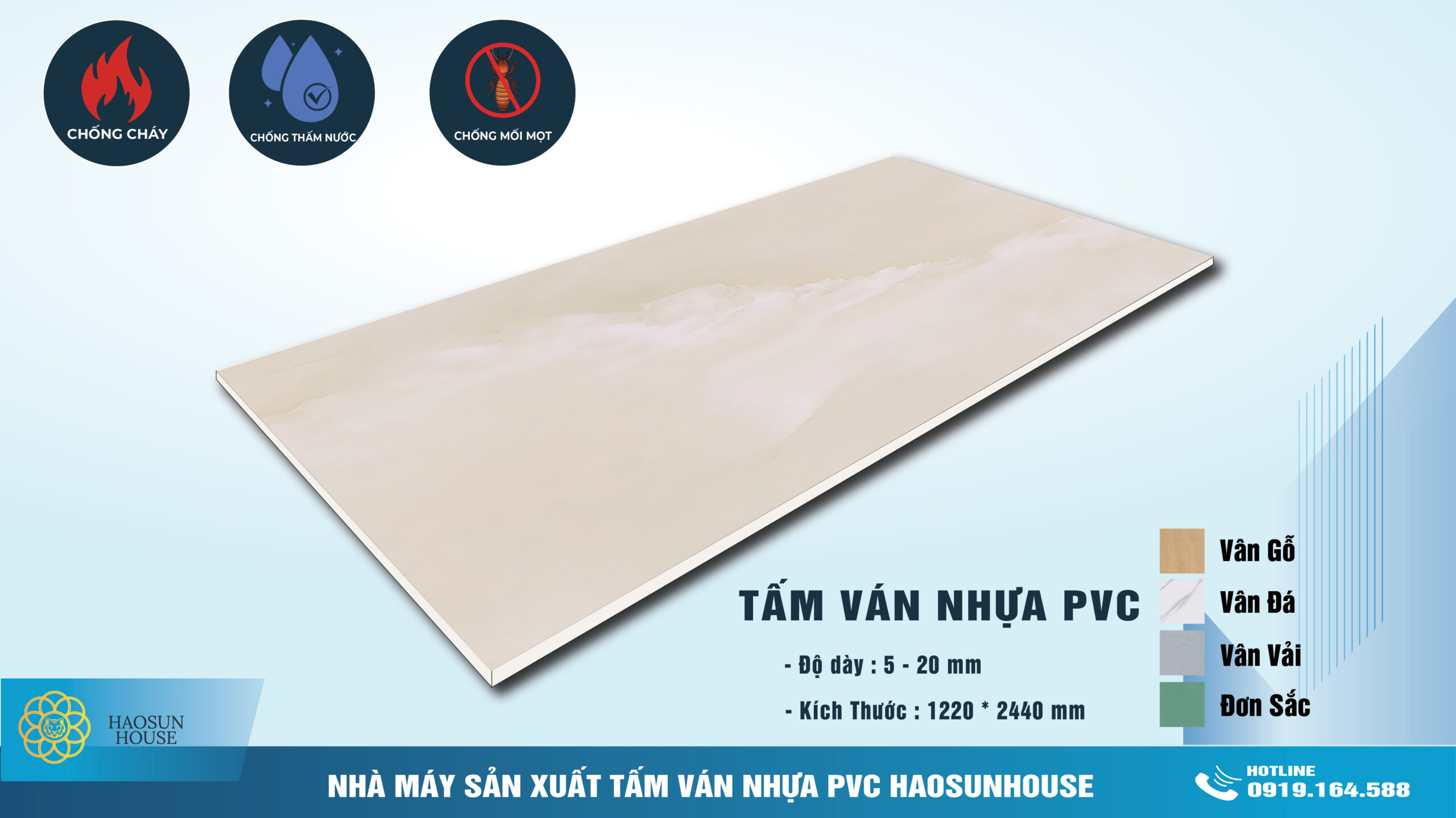 tấm nhựa pvc vân đá haosunhouse