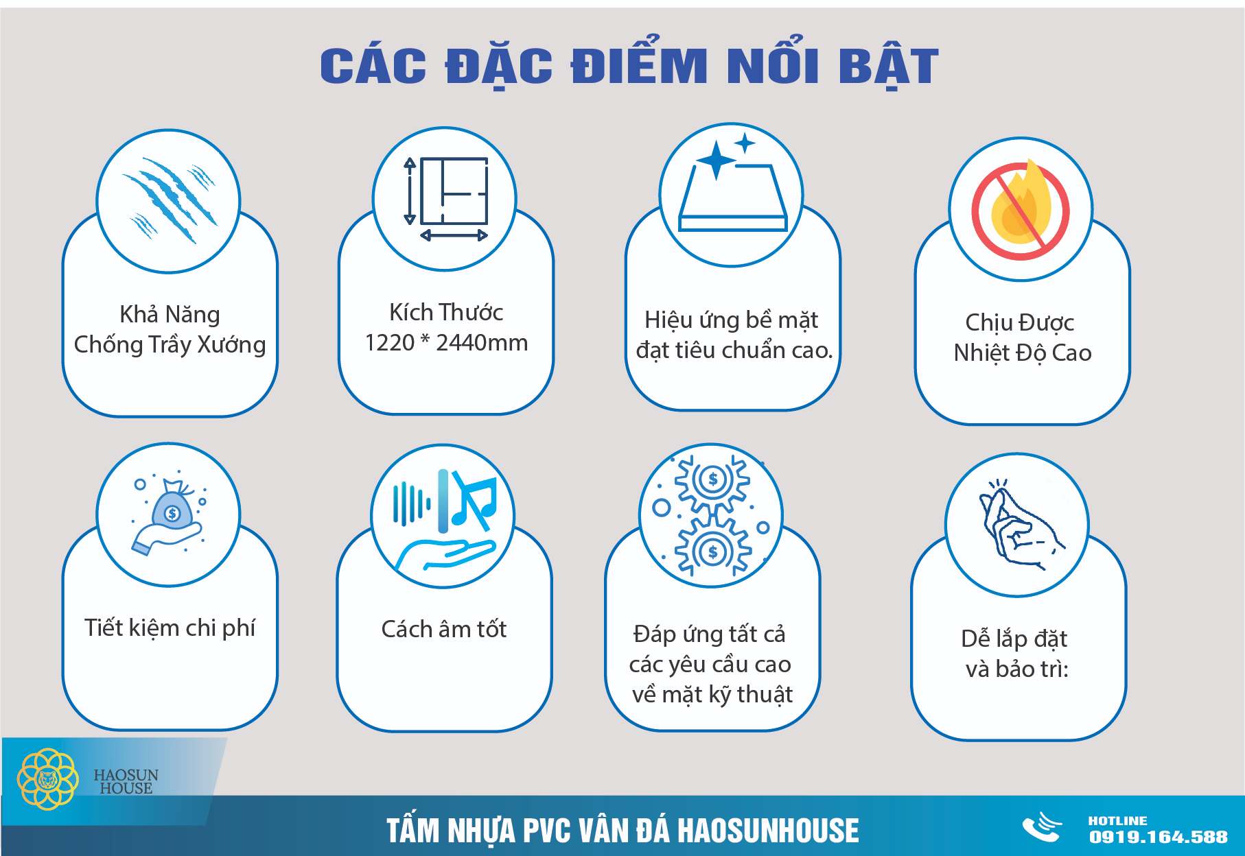 Ưu điểm Tấm Nhựa PVC Vân Đá Haosunhouse