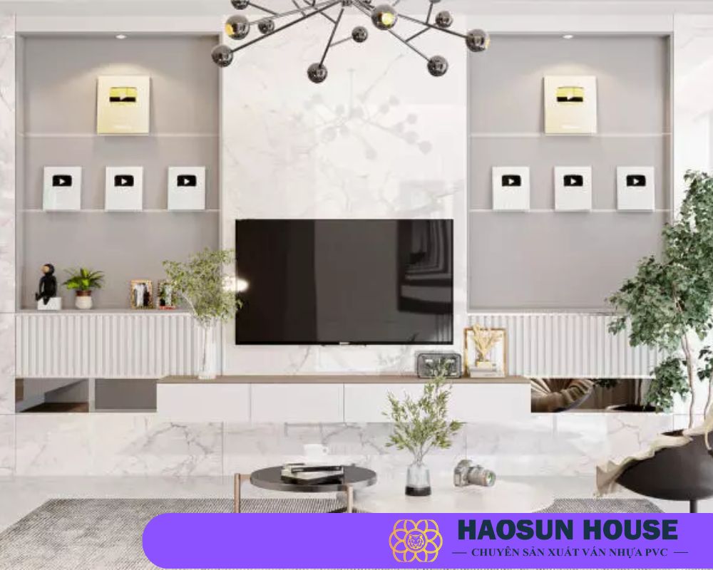 Màu sắc gạch ốp tường phù hợp với bố cục không gian căn phòng