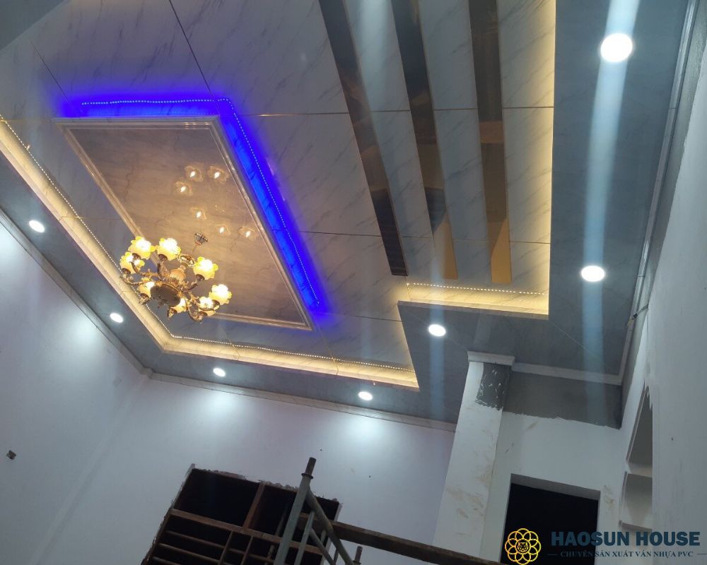 Ốp trần nhựa giả đá sang trọng, hiện đại