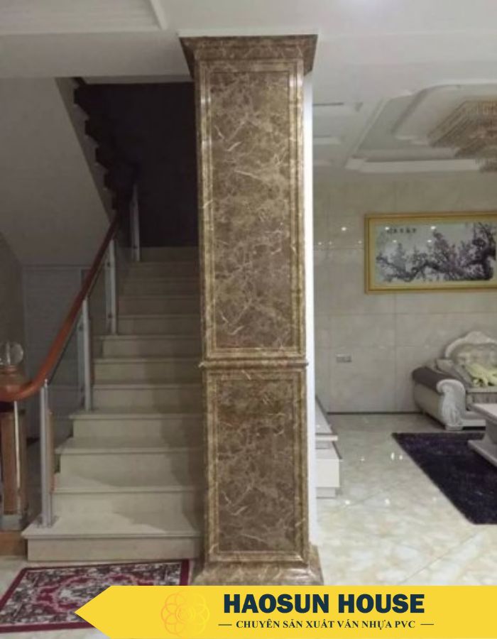 tấm nhựa ốp tường giả đá dùng để trang trí cột tụ