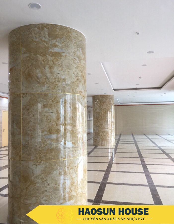 tấm nhựa ốp tường giả đá dùng để trang trí cột tụ